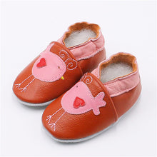 Load image into Gallery viewer, Cartoon Printing Genuine Leather Soft Baby Shoes Newborn Baby Boys Girls Infant Shoes Slippers Skid-Proof Baby Shoes For 0-24M