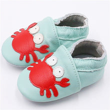 Load image into Gallery viewer, Cartoon Printing Genuine Leather Soft Baby Shoes Newborn Baby Boys Girls Infant Shoes Slippers Skid-Proof Baby Shoes For 0-24M