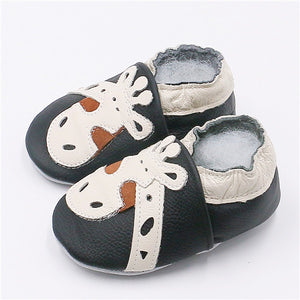 Cartoon Printing Genuine Leather Soft Baby Shoes Newborn Baby Boys Girls Infant Shoes Slippers Skid-Proof Baby Shoes For 0-24M