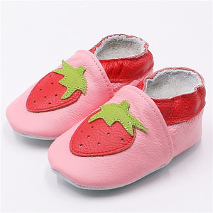 Cartoon Printing Genuine Leather Soft Baby Shoes Newborn Baby Boys Girls Infant Shoes Slippers Skid-Proof Baby Shoes For 0-24M