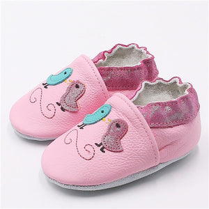 Cartoon Printing Genuine Leather Soft Baby Shoes Newborn Baby Boys Girls Infant Shoes Slippers Skid-Proof Baby Shoes For 0-24M