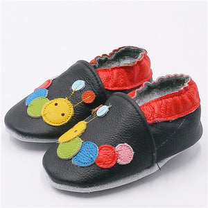 Cartoon Printing Genuine Leather Soft Baby Shoes Newborn Baby Boys Girls Infant Shoes Slippers Skid-Proof Baby Shoes For 0-24M