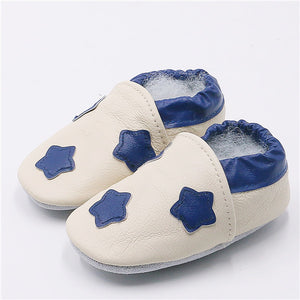 Cartoon Printing Genuine Leather Soft Baby Shoes Newborn Baby Boys Girls Infant Shoes Slippers Skid-Proof Baby Shoes For 0-24M