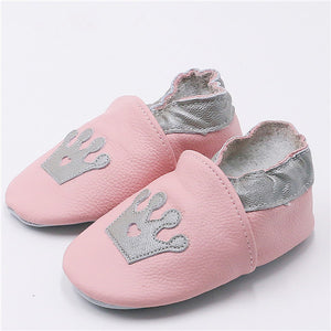 Cartoon Printing Genuine Leather Soft Baby Shoes Newborn Baby Boys Girls Infant Shoes Slippers Skid-Proof Baby Shoes For 0-24M