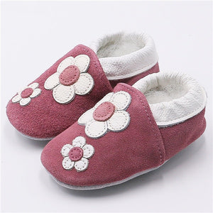 Cartoon Printing Genuine Leather Soft Baby Shoes Newborn Baby Boys Girls Infant Shoes Slippers Skid-Proof Baby Shoes For 0-24M