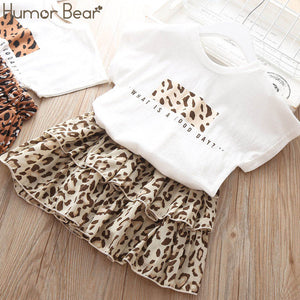 Humor Bear 2019 Summer Fashion Brand New Girls' Clothing Children's Clothes Animal Cotton T-Shirt + pants Baby Kids Clothing Set