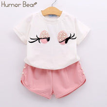 Load image into Gallery viewer, Humor Bear 2019 Summer Fashion Brand New Girls&#39; Clothing Children&#39;s Clothes Animal Cotton T-Shirt + pants Baby Kids Clothing Set