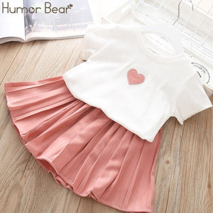 Humor Bear 2019 Summer Fashion Brand New Girls' Clothing Children's Clothes Animal Cotton T-Shirt + pants Baby Kids Clothing Set