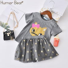 Load image into Gallery viewer, Humor Bear 2019 Summer Fashion Brand New Girls&#39; Clothing Children&#39;s Clothes Animal Cotton T-Shirt + pants Baby Kids Clothing Set