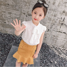 Load image into Gallery viewer, Humor Bear Children Girls&#39; Clothing Set 2019 NEW Baby Girl Clothes Love Tops+Pleated Student Skirt Girls Suit Baby Kids Clothes