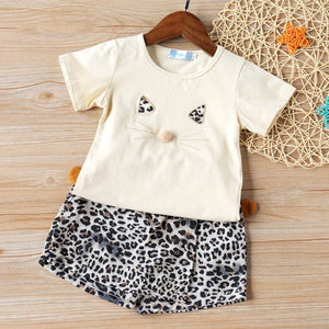 Humor Bear 2019 Summer Fashion Brand New Girls' Clothing Children's Clothes Animal Cotton T-Shirt + pants Baby Kids Clothing Set