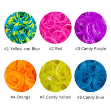 Load image into Gallery viewer, 1800pc DIY Toys Rubber Loom Bands Set Kid DIY Bracelet Silicone Rubber Bands Elastic Rainbow Weave Loom Bands Toy Children Goods