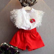 Load image into Gallery viewer, 2019 Summer baby girls's clothing set children  printed Floral bow T-shirt+pants 2pcs 2  4 5 6yrs suit kids clothes toddler set