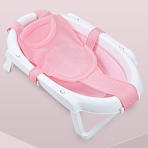 Baby Adjustable Infant Cross Shaped Slippery Bath Net Antis Kid Bathtub Shower Cradle Bed Seat Net PP And Cotton Home Mat Seat