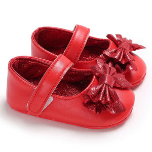 LANSHITINA PU Leather Princess Crib Shoes Sneakers Indoor Toddler Shoes First Walkers Soft Gold Silver Girls Boot For Kids B175