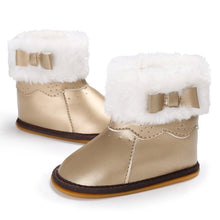 Load image into Gallery viewer, Spring and Autumn 0-1 years old female baby rubber bottom plus cotton warm snow boots baby shoes toddler shoes