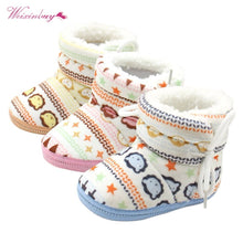 Load image into Gallery viewer, Baby Boy Girl Shoes Soft Sole First Walker Baby Booties Cotton Cartoon Anti-slip Snowshoes Toddler Newborn Shoes Boy