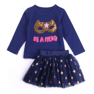 Humor Bear Autumn Kids Baby Girl Clothes Cute Bow Plaid Long Sleeve T-shirt+ Skirt  2Pcs Suits Student Girls' Clothing Sets