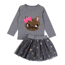 Load image into Gallery viewer, Humor Bear Autumn Kids Baby Girl Clothes Cute Bow Plaid Long Sleeve T-shirt+ Skirt  2Pcs Suits Student Girls&#39; Clothing Sets