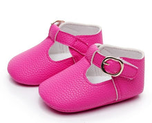 Load image into Gallery viewer, Mary Jane Soft Sole T-strap Baby Girls Shoes PU Leather Tstrap Baby Moccasin Infants Toddler Baby Boy Kids T-bar Shoes