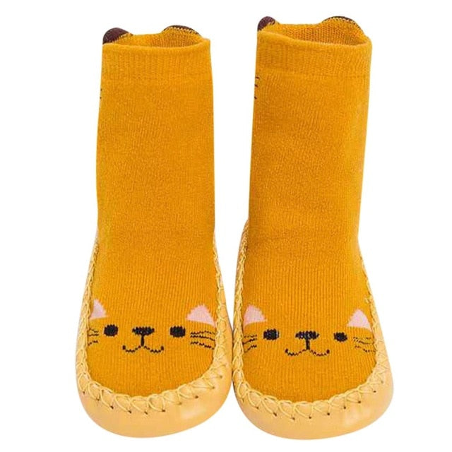 Baby Shoes Children Infant Cartoon Animal Thick Warm Socks Baby Gift Kids Indoor Floor Leather Sole Non-Slip Thick Towel Bebe