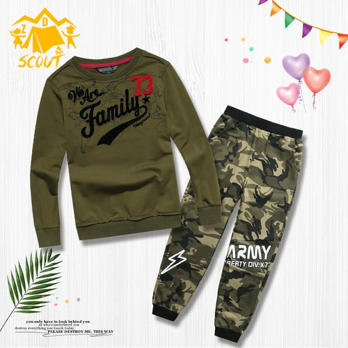 Children's clothing boys' clothes boys long-sleeved sweater two-piece camouflage baby children's clothing