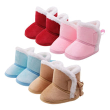 Load image into Gallery viewer, baby shoes russia winter infants warm shoes Faux fur girls baby booties Leather boy baby boots