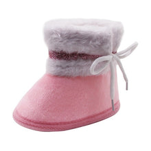 Load image into Gallery viewer, baby shoes russia winter infants warm shoes Faux fur girls baby booties Leather boy baby boots