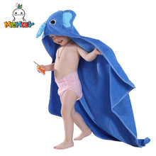 Load image into Gallery viewer, MICHLEY Kids Towel 2019 Toddler 100% Cotton Bathrobe Baby Boys Girls Spring Animal Hooded Bath Towel Children Cartoon Towel QWA