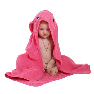 MICHLEY Kids Towel 2019 Toddler 100% Cotton Bathrobe Baby Boys Girls Spring Animal Hooded Bath Towel Children Cartoon Towel QWA