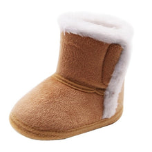 Load image into Gallery viewer, baby shoes russia winter infants warm shoes Faux fur girls baby booties Leather boy baby boots