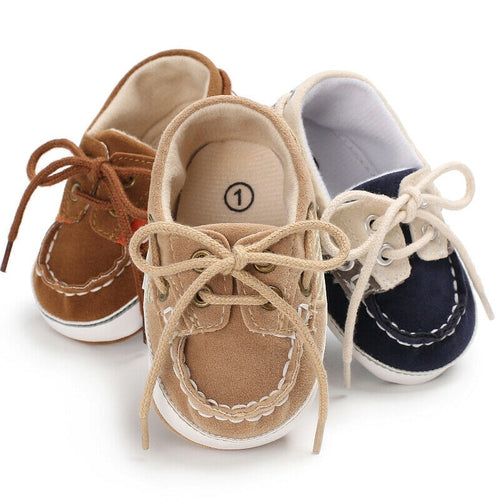 Brand Vintage PU Leather Baby Shoes Non-Slip Newborn Infant T-tied First Walkers Baby Boy Girls Toddler Lace-UP Soft Sole Shoes