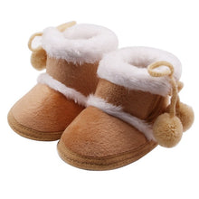 Load image into Gallery viewer, baby shoes russia winter infants warm shoes Faux fur girls baby booties Leather boy baby boots