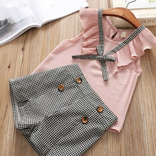 Load image into Gallery viewer, Baby Girl Clothes 2019 Summer New Girls&#39; Clothing Sets Kids Bay clothes Toddler Cotton sleeveless bowknot coat+Pants 1-4Y