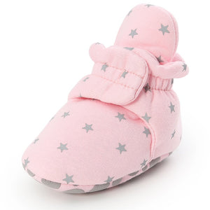 Newborn Baby Socks Shoes Boy Girl Star Toddler First Walkers Booties Cotton Comfort Soft Anti-slip Warm Infant Crib Shoes