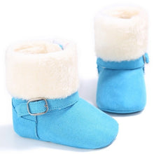 Load image into Gallery viewer, 0-18M Baby Boys Winter Warm Snow Boots  Newborn Lace -Up Soft Sole Shoes Infant Toddler Kids Fashion Stripped Wool Warm Shoes