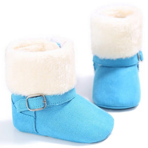 0-18M Baby Boys Winter Warm Snow Boots  Newborn Lace -Up Soft Sole Shoes Infant Toddler Kids Fashion Stripped Wool Warm Shoes