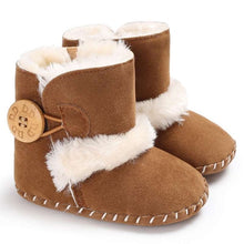 Load image into Gallery viewer, baby shoes russia winter infants warm shoes Faux fur girls baby booties Leather boy baby boots