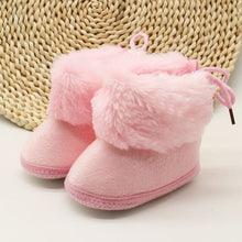 Load image into Gallery viewer, baby shoes russia winter infants warm shoes Faux fur girls baby booties Leather boy baby boots