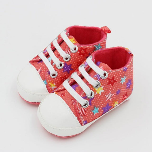 New Canvas Baby Sneaker Sport Shoes For Girls Boys Newborn Shoes Baby Walker Infant Toddler Soft Bottom Anti-slip First Walkers