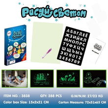 Load image into Gallery viewer, A4 A5 LED Luminous Drawing Board Graffiti Doodle Drawing Tablet Magic Draw With Light-Fun Fluorescent Pen Educational Toy 1pcs