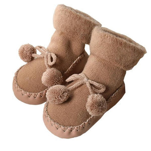 New Floor Socks Baby Plus Velvet Warm Toddler Shoes Non-slip