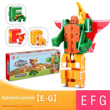 Load image into Gallery viewer, 26 letter A-Z Alphabet Animal Dinosaur Warrior Deformation Action Figures Transformation Robot Toys For Children Gift Brinquedos