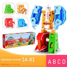 Load image into Gallery viewer, 26 letter A-Z Alphabet Animal Dinosaur Warrior Deformation Action Figures Transformation Robot Toys For Children Gift Brinquedos
