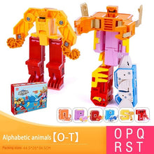 Load image into Gallery viewer, 26 letter A-Z Alphabet Animal Dinosaur Warrior Deformation Action Figures Transformation Robot Toys For Children Gift Brinquedos