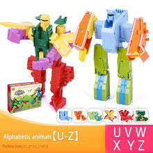 Load image into Gallery viewer, 26 letter A-Z Alphabet Animal Dinosaur Warrior Deformation Action Figures Transformation Robot Toys For Children Gift Brinquedos