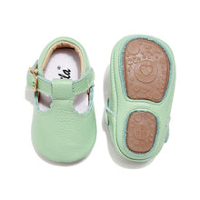 Load image into Gallery viewer, Baby Moccasins Princess Hard Sole First Walkers Toddler Girl Shoes Newborn Baby Girl Mary Jane Shoes Genuine Leather Baby T-bar