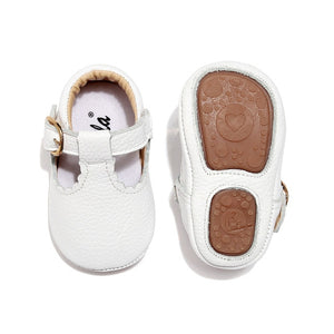 Baby Moccasins Princess Hard Sole First Walkers Toddler Girl Shoes Newborn Baby Girl Mary Jane Shoes Genuine Leather Baby T-bar