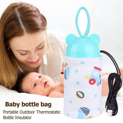 USB Outdoor Baby Feeding Milk Bottle Warmer Travel Bag Low Voltage and Low Current Heating Safety Baby Nursing Bottle Holder