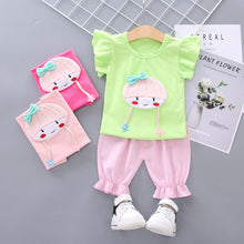 Load image into Gallery viewer, Baby Girl Clothes 2019 Hot Summer New Girls' Clothing Sets Cartoon Pattern T-shirt Tops+Shorts Suits Casual Outfits Sets